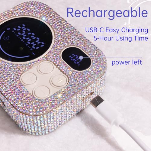 Professional Rechargeable Nail Drill 35000 RPM, Diamond Glitter Electric Nail File for Shaping, Removing & Polishing Gel Nails, Portable & Easy to Use, Ideal for Home & Salon Manicure Pedicure