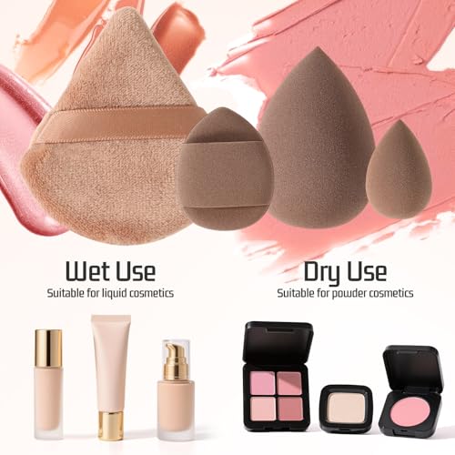 Makeup Brush Set for Foundation Concealer Eyeshadow and Travel, Include Make Up Brush, Sponge, 56PCS Brown