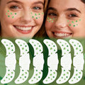 Green Leaves Glitter Freckles Temporary Tattoos for Women Green Shamrock Tattoos for Face for Saint Patrick's Day Outfit St Patricks Day Face Stickers - 6 Pack