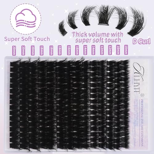 200D Lash Clusters 12-20mm Cluster Eyelash Extensions Thick Volume Eyelash Clusters 224pcs Mink False Eyelashes Clusters Soft Wispy Individual Lashes DIY Lash Extension, by KLHYIT