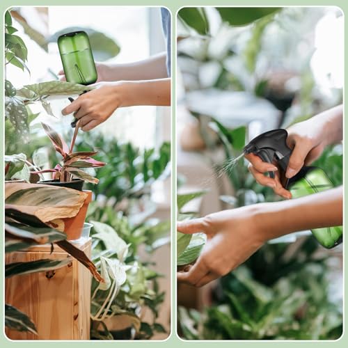 Honeydak 2 Pcs 360¡Æ Spray Bottle, 16 Oz/ 500 ml Plastic Upside Down Spray Bottles for Cleaning, Plants, Hair Water, with Nozzle W/fine Mist and Stream Setting(Green)