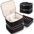 DreamGenius Nail Polish Organizer Case Holds 42 Bottles, Portable Double-Layer Nail Polish Storage Bag with Adjustable Dividers for Manicure Tools, Black