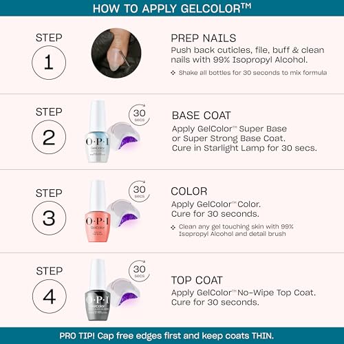 OPI GelColor LED Cure Gel Nail Polish | Blue & Green Shades | Salon-Quality Shine, Long-Lasting Wear | Easily Soak Off Removal | Vegan & HEMA Free | 0.5 Fl Oz