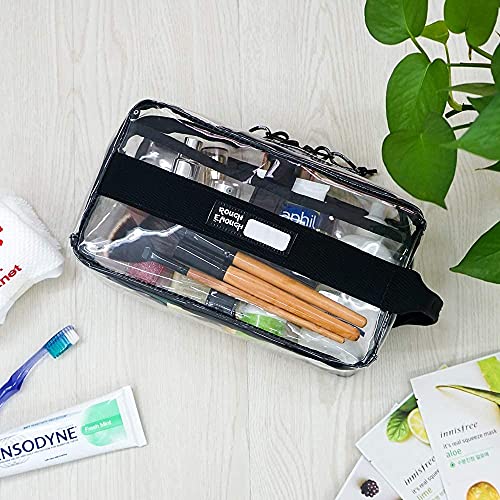 Rough Enough Clear Toiletry Bags for Traveling Toiletries Cosmetic Pouch Makeup Bags TSA Approved for Men and Women Travel