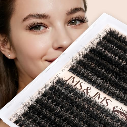 JMS&JMS Lash Clusters Fluffy 80D 100D Individual Lashes D Curl Cluster Eyelash Extensions 10-18mm DIY Lash Extension Volume Thick Eyelash Clusters