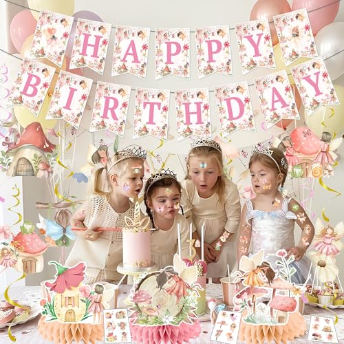 144 PCS Fairy Temporary Tattoos Stickers Woodland Fairy Birthday Decorations Fairy First Birthday Party Favors Garden Fairy Party Gift Supplies for Kids Classroom School Prizes Goodies Bags