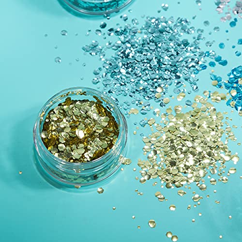 Biodegradable Eco Chunky Glitter by Moon Glitter - 100% Cosmetic Bio Glitter for Face, Body, Nails, Hair and Lips - 3g Set of 6 - plus Glitter Fix Gel