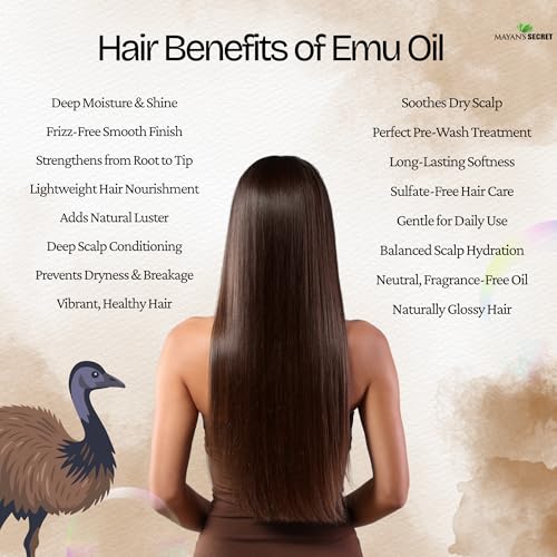Mayan's Secret Emu Oil: A 100% pure and natural 4-ounce solution, perfect as a hair strengthener and skin moisturizer.