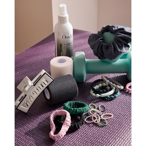 Goody Sport Forever SlideProof Rectangle Claw Clips - 4 Ct (2 Large for Thick Hair + 2 for Fine Hair), 3X Stronger, Sport-Level Grip for Workout