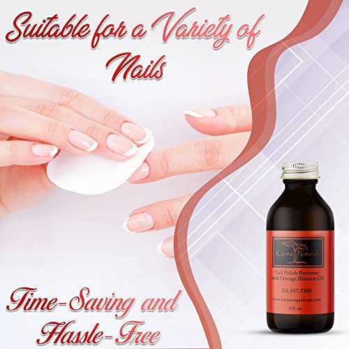 Karma Organic Nail Polish Remover Bundle Natural Rose Oil & Orange Blossom Scented (4FL-Oz Each)