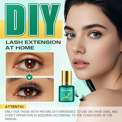 8ML Eyelash Extension Black Glue & Remover Kit - 1-2s Drying, 6 Weeks Strong Hold, Low Irritation Remover for Professional Salon, Home DIY & Special Occasions, Waterproof Eyelash Extension - New 3