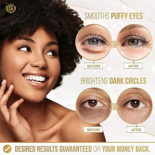 Goldi Premium Eye Mask (20 Pairs) - 24K Gold Eye Mask with Vitamin C & Collagen. For Under eye bags, Fine line, Dark Circles and Puffiness. Beauty & Personal Care (Japan Formula)