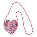 SHU-SHI Girls Toddler Sequin Purse Heart Shaped Small Bag Crossbody Long Strap