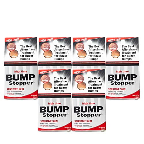 High Time Bump Stopper Sensitive Ingrown Hair Cream | Aftershave Lotion for Men and Women | Razor Bump Balm | 0.5 OZ (6 Pack)