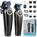 Professional Hair Clippers for Men,Cordless Barber Clippers and Trimmers Set with LED Display, Rechargeable Mens Electric Beard Trimmer,Self Haircut Fade Kit & Clipper Oil