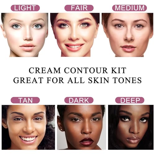 Youngfocus Cosmetics Cream Contour Best 8 Colors Contouring Foundation - Highlighting Makeup Kit/Concealer Palette - Vegan, Cruelty Free and Hypoallergenic - Instruction Manual£¨Face Blushes£©