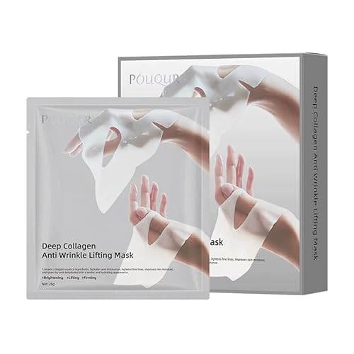 Deep Collagen Anti Wrinkle Lifting Face Mask ? 5 Pack, 28g Each ? Firming, Brightening, Hydrating Sheet Mask with 83% Low Molecular Collagen for Anti-Aging and Skin Tightening