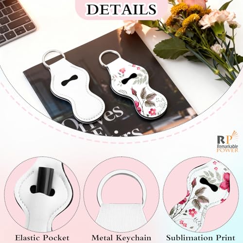 RP Remarkable Power, 10 Pack Sublimation Blanks Chapstick Holder Keychain for Lip Balm Holder White