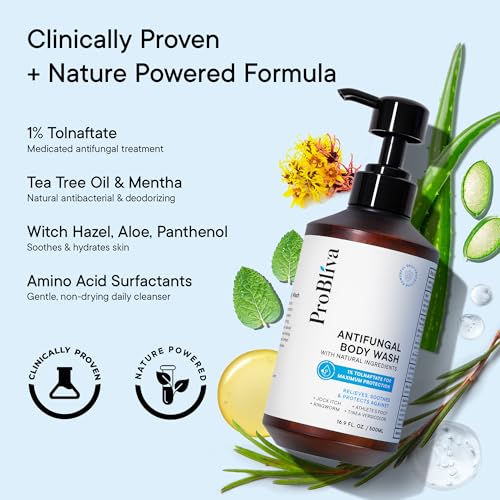 Antifungal Body Wash Treatment Soap ? Antibacterial Wash for Jock Itch, Ringworm, Back Acne, Tinea & Foot Odor ? Medicated Skin Relief Cleanser Gel with Tea Tree Oil & Tolnaftate for Men and Women (2)