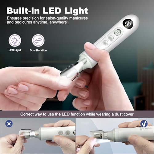 Electric Foot Callus Remover,Cordless Electric Foot File with LED Light,5000RPM-Faster Callus Remover for Feet,8-in-1 Foot Scrubber Perfect for Dead,Hard Cracked Dry Skin,Thick Toenail Ideal Gift