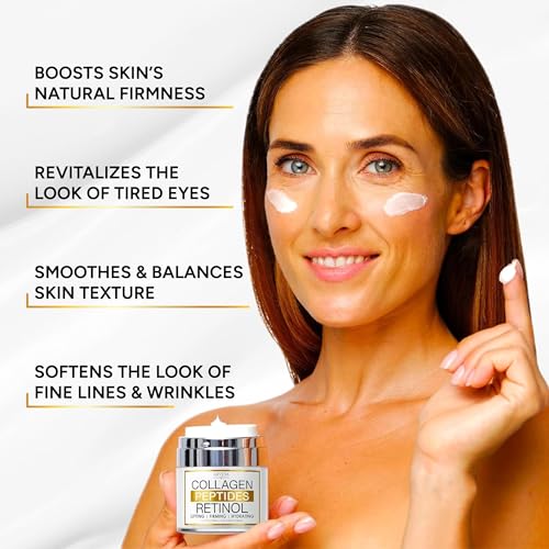 Retinol Cream for Face with Collagen Peptides - Anti Aging Wrinkle Cream for Women and Men - Day-Night Facial Moisturizer with Hyaluronic Acid - Tightening and Skin Firming - Neck & D?collet?