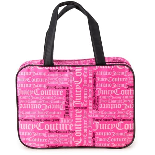 Juicy Couture Hot Pink Graffiti Makeup Bag Cosmetics Organizer Travel Essentials Weekender Logo