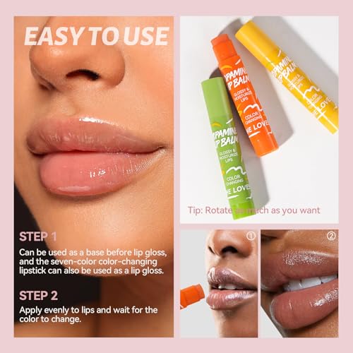 8 Pack Lip Blam Set, Natural Lip Care for Moisturizing Hydrating Repairing Dry - 8 Flavors - Fruits