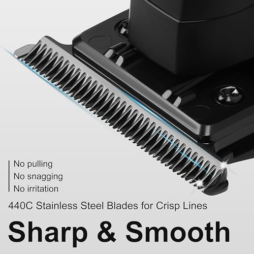 KEMEI 2299 Hair Trimmer for Men, Zero Gapped T-Blade Clippers for Edging & Lining, Cordless Barber Liners with Extra Replacement Blade, USB Rechargeable Grooming Kit for Beard & Dry Shaving (Black)