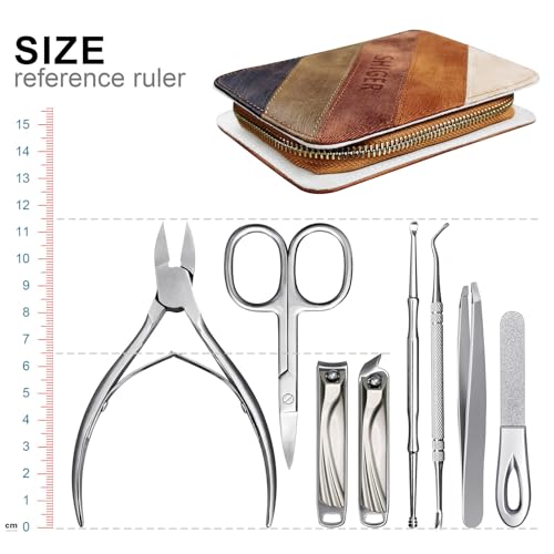 8 Pieces Nail Clipper Set for Fingernail Thick Toenails, Quality Heavy Duty Stainless Steel Nail Trimmer Kit for Women Mens Seniors, with Exquisite Case(ZJDTZ8P)