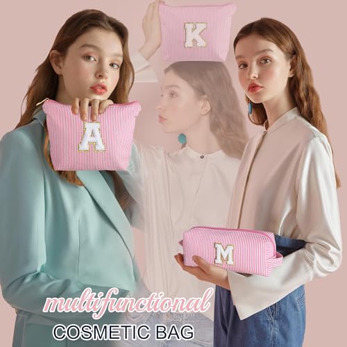 YOOLIFE Personalized Teen Girl Gifts Initial Cute Cosmetic Makeup Bag