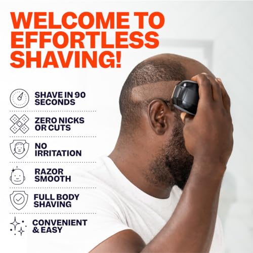 Freebird FlexSeries¢â Shaving Kit with Pre Shave Oil - Fast, Smooth, Water-Resistant Electric Head Shaver with 5 Flexible Blades and Sandalwood Oil, USB Rechargeable, Ideal for Bald Men and Women