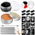 Halloween Makeup Set Scar Wax with 3 Color Bruise Wheel Face Body Paint Blood Gel and Stencils Spatula Sponges Makeup Brush for Halloween Fake Blood Costume Party Supplies Zombie Cosplay