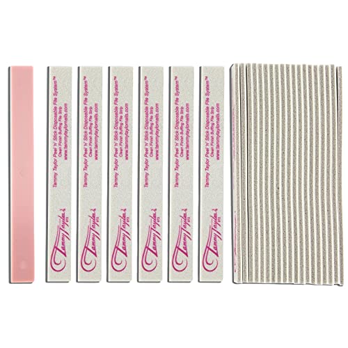 Tammy Taylor Peel ¡®N¡¯ Stick Clean Finish Buffer, Natural Nail Buffing File for Fingernails and Toenails, Sanitary, Replaceable, Durable Cloth Material (25 Pack)