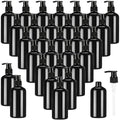32 Pcs Empty Plastic Pump Bottles 8oz Refillable Lotion Pump Bottle Containers with Dispenser for Shampoo, Conditioner, Face Cream, Massage Oil, Liquid Soap (Black)