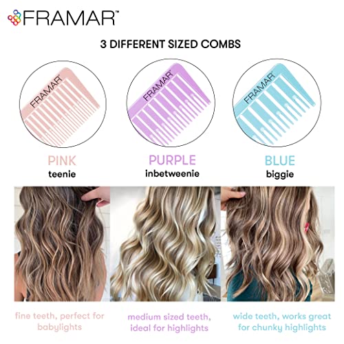 FRAMAR Dreamweaver Highlight Comb Set ? Combs for Hair Stylist- FRAMAR Pink Premium Hair Spray Bottle Continuous Mist