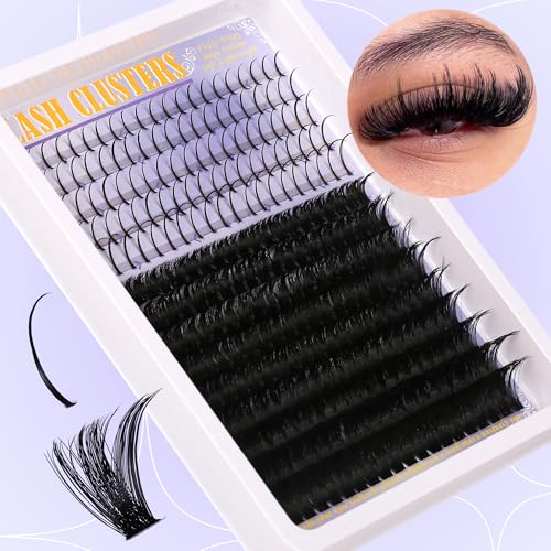 Lash Clusters 100D Lash Spikes Eyelash Clusters Volume 260pac Long 10-19mm Individual Lashes DIY Spiky Lash Extension Mega Cluster Eyelash Extensions Mink Strips Lashes Thick