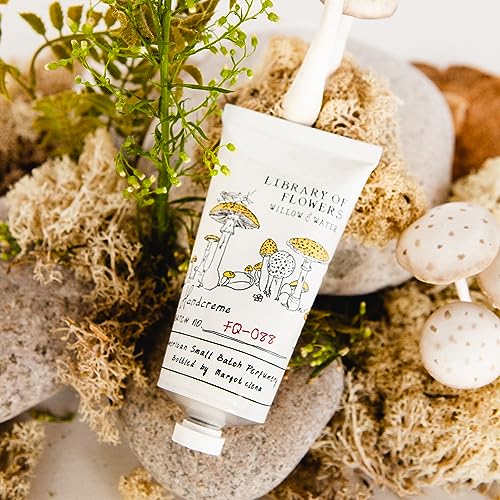 Library of Flowers Hydrating Hand Cream, Luxury Moisturizing Lotion for Women for Soft Skin, Everyday Purse Essentials