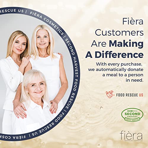 Fi?ra Vitamin C Serum with Hyaluronic Acid & Citrus Stem Cells - Anti-Aging Brightening, Firming, Hydrating Serum for Mature Skin, Reduces Dark Spots, Fine Lines & Boosts Radiance - 1 FL. OZ. / 30 ML