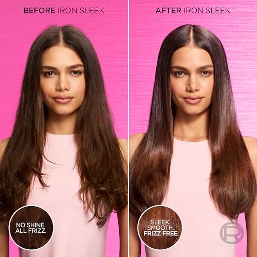 L'Oreal Paris Sulfate Free Iron Sleek Smoothing Shampoo, Frizz Control and Humidity-Resistant Formula with Alpha-Acids for Frizzy Hair, EverPure Hair Care, 6.8 Fl Oz