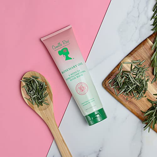 Camille Rose Rosemary Oil 5-Minute Deep Strengthening Hair Mask and Conditioner, with Natural Castor, Peppermint, and Rosemary Oils for Hair Growth & All Hair Types, 8.5 fl oz