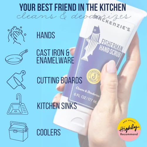 MACKENZIE'S Fisherman Hand Scrub Travel Size Packets - Holiday Gifts for Men - Christmas Gifts for Fisherman - Stocking Stuffer - Gifts for Cooks - Cleansing & Deodorizing - 12 count .33 OZ Packets