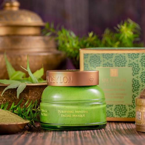 SPA CEYLON NEEM & TEA TREE Purifying Mineral Masque | cruelty-free | Vegetarian | Acne-Clearing & Pore Minimizing | Best for oily & problem skin types