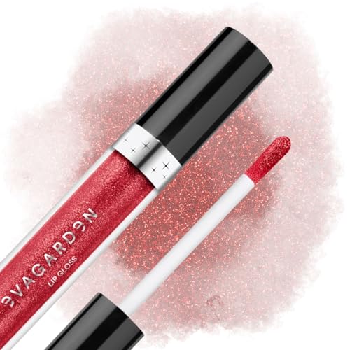 EVAGARDEN Diamond Lip Gloss - Concentration of Pearls Gives Dazzling Shine - Light and Moisturizing Film with Excellent Hold - Spreads Evenly with No Stickiness - 859 Bright Cherry - 0.09 oz
