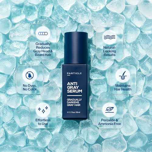 Particle Anti-Gray Serum for Men ? Gradually Reduces Gray Hair on Head & Beard Without Dye ? Natural Gray Reduction with Silverfree¢â, Vitamin A, Melitane & Allantoin ? Peroxide & Ammonia Free