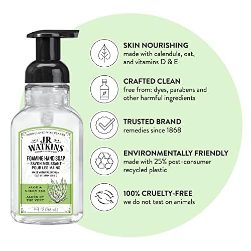 Watkins 20623 9 oz Aloe & Green Tea Scent Foaming Hand Soap