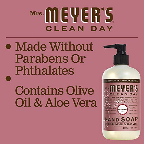 MRS. MEYER¡¯S CLEANDAY Hand Soap, Made with Essential Oils, Biodegradable Formula, Rosemary, 12.5 fl. oz (Pack of 2)