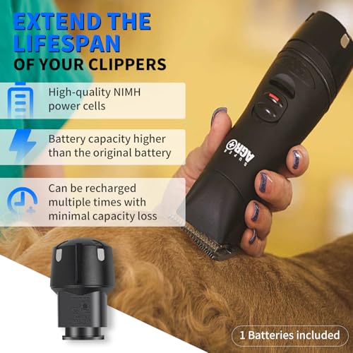 CBQ BGR Replacement Battery for Andis PowerGroom AGR+, BGR+, AGR, BGR, AGRC, AGRV, BGRC, BGRV, Super AGR Plus Cordless Pet Clippers Long-Lasting (NiMH, 2200mAh)
