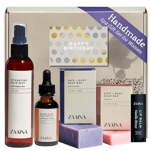 ZAAINA Birthday Spa Gifts for Women - Relaxing Luxury Birthday Spa Kit Package, Self Care Bath and Body Gift Basket for Her Birthday, Birthday Gifts for Women Mom Wife Friend Sister BFF or Co-worker