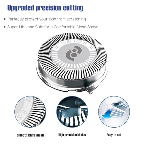 HQ8 Replacement Heads for Philips Norelco Aquatec Shavers, HQ8 Blades Fit Philips Norelco PT720 AT880 AT810 Heads, 3pc-Pack