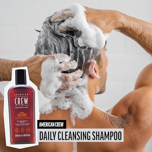 American Crew Shampoo for Men, Daily Cleanser, Naturally Derived, Vegan Formula, Citrus Mint Fragrance, 8.45 Fl Oz